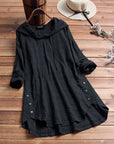 Hillary – Cotton Sweatshirt with Buttons