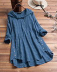 Hillary – Cotton Sweatshirt with Buttons