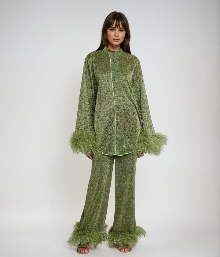 Ilonka - Elegant Feather Collar Set