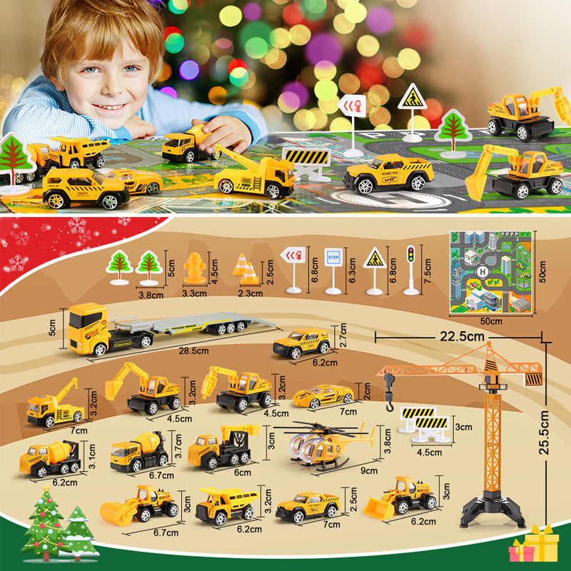 KidzConstruct - Construction Vehicles Play Set Advent Calendar Educational and Creative