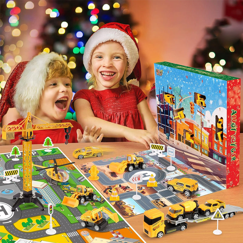 KidzConstruct - Construction Vehicles Play Set Advent Calendar Educational and Creative