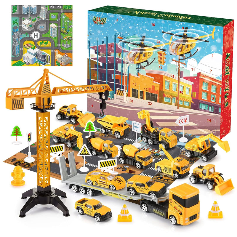 KidzConstruct - Construction Vehicles Play Set Advent Calendar Educational and Creative