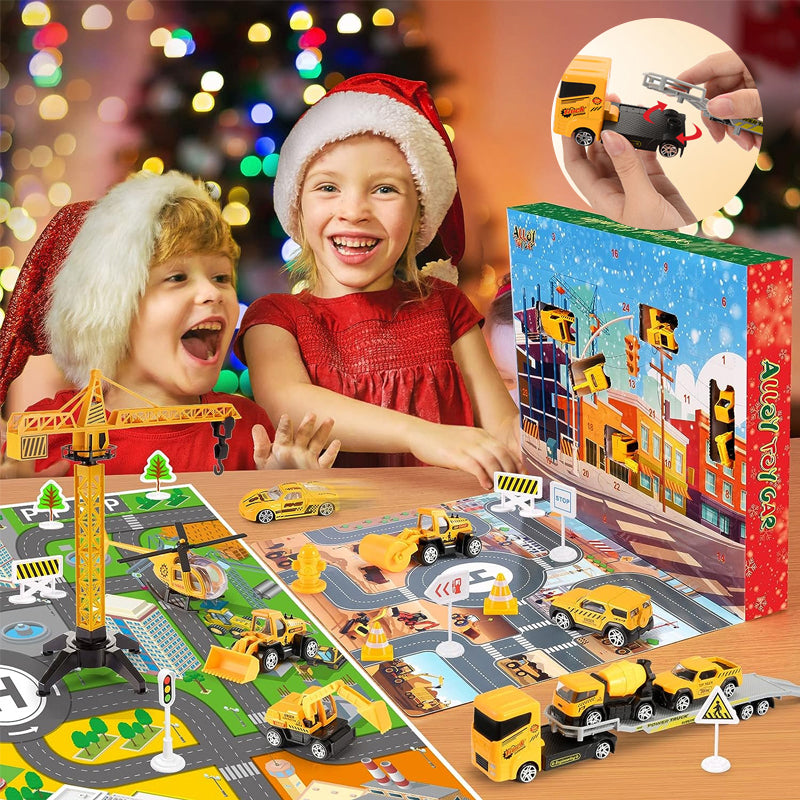 KidzConstruct - Construction Vehicles Play Set Advent Calendar Educational and Creative