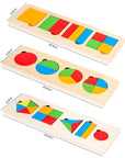 KinderCreatief - Montessori Wooden Sorting Game for Shape and Colour Recognition