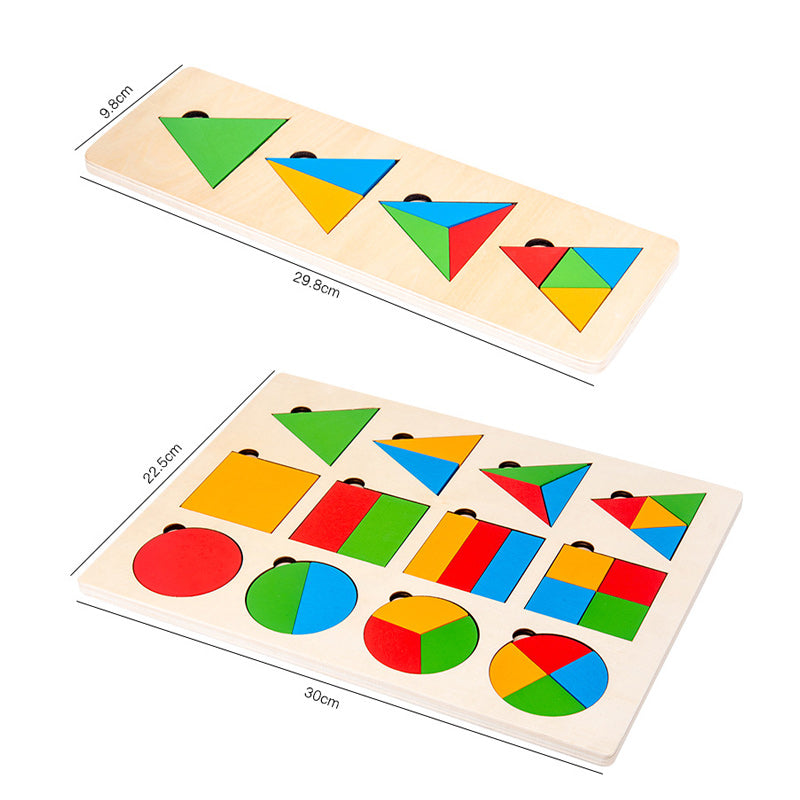 KinderCreatief - Montessori Wooden Sorting Game for Shape and Colour Recognition