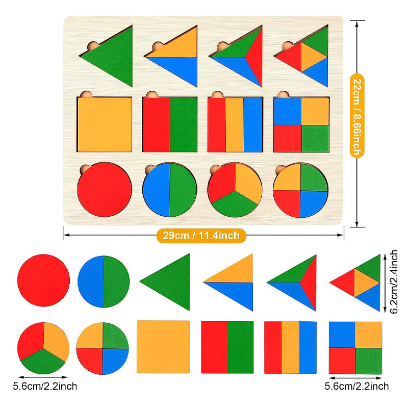 KinderCreatief - Montessori Wooden Sorting Game for Shape and Colour Recognition