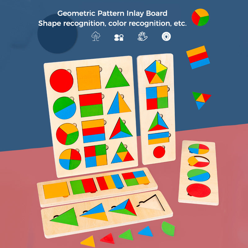 KinderCreatief - Montessori Wooden Sorting Game for Shape and Colour Recognition