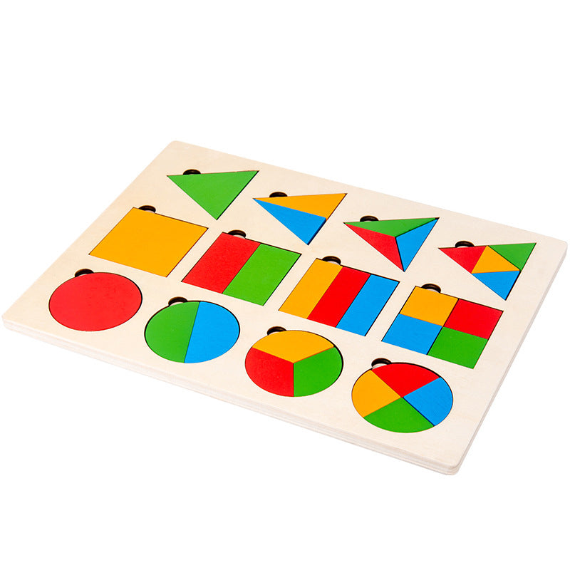 KinderCreatief - Montessori Wooden Sorting Game for Shape and Colour Recognition