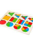 KinderCreatief - Montessori Wooden Sorting Game for Shape and Colour Recognition