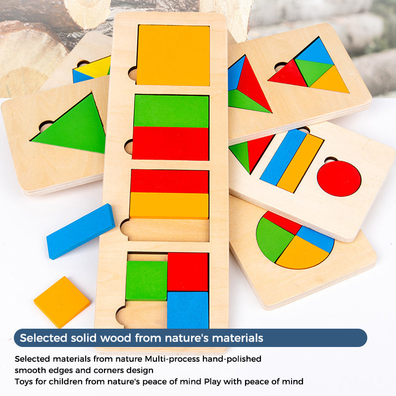 KinderCreatief - Montessori Wooden Sorting Game for Shape and Colour Recognition