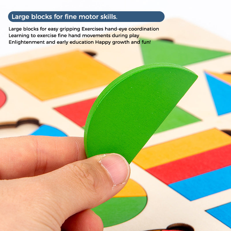 KinderCreatief - Montessori Wooden Sorting Game for Shape and Colour Recognition