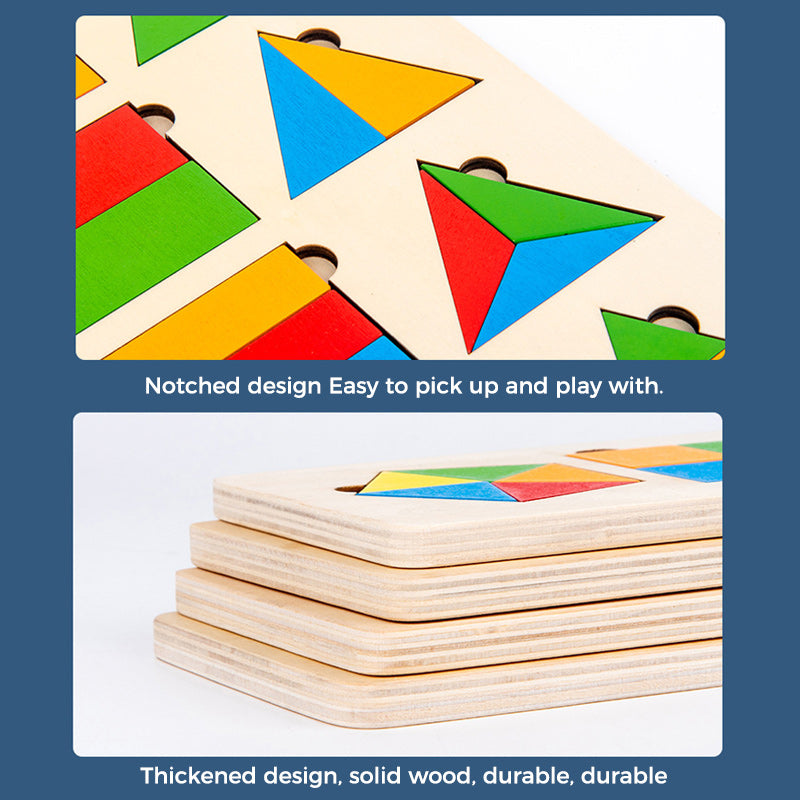 KinderCreatief - Montessori Wooden Sorting Game for Shape and Colour Recognition