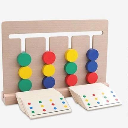 KinderLuxe - Educational Wooden Four-Colour Game Montessori Style
