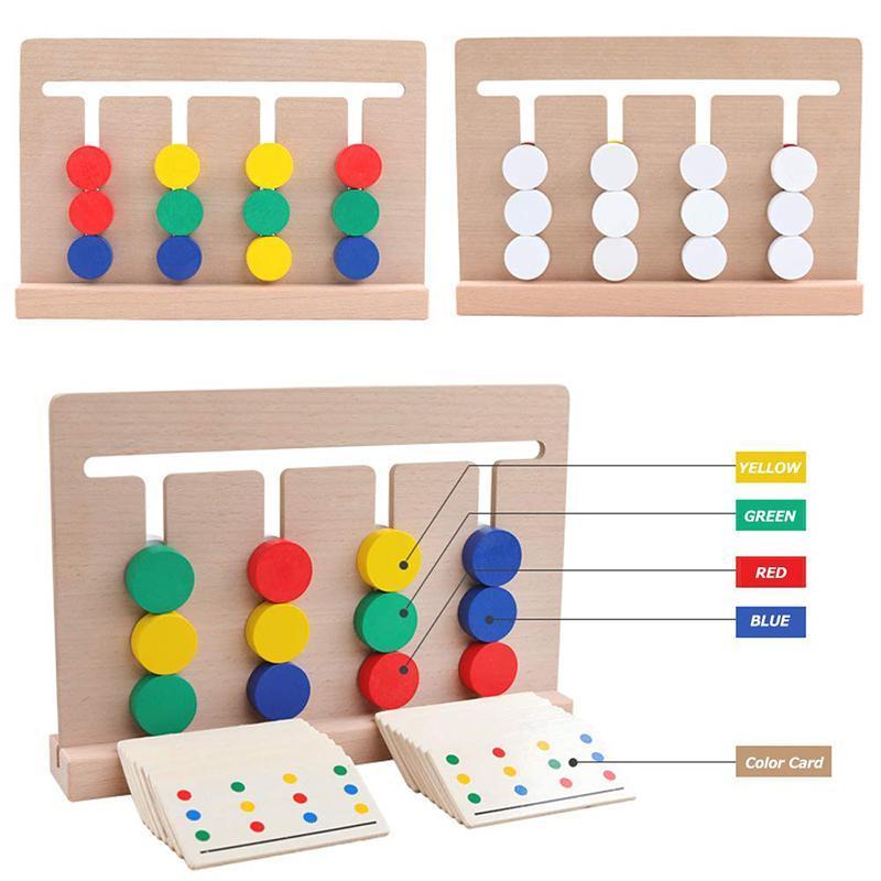 KinderLuxe - Educational Wooden Four-Colour Game Montessori Style