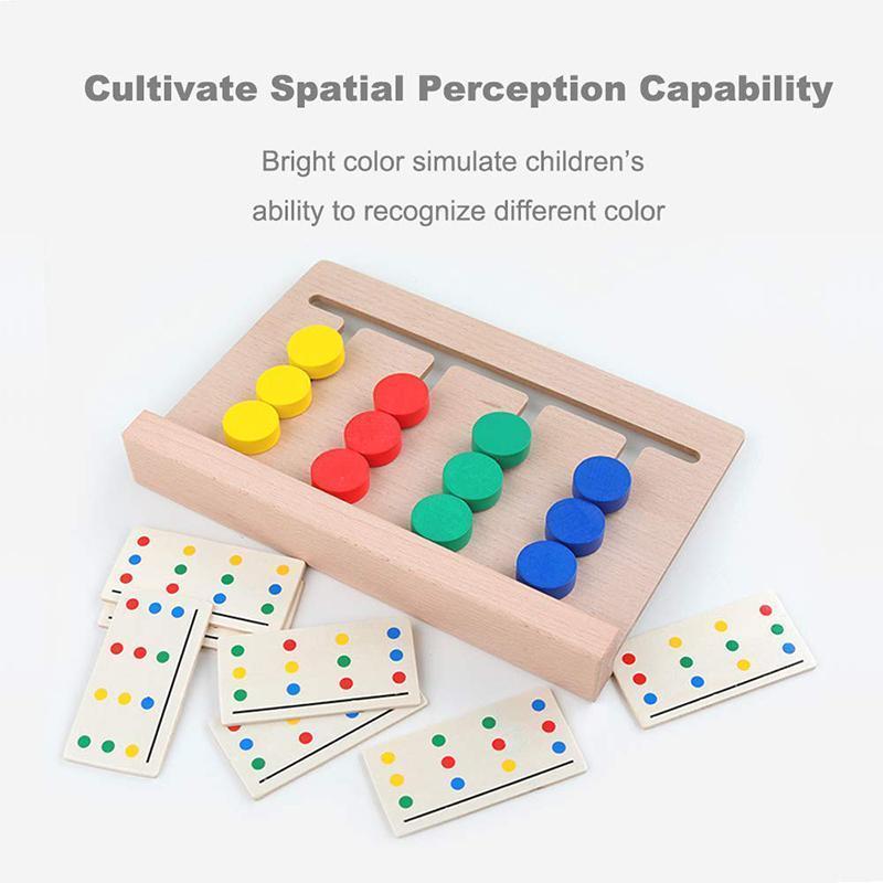 KinderLuxe - Educational Wooden Four-Colour Game Montessori Style