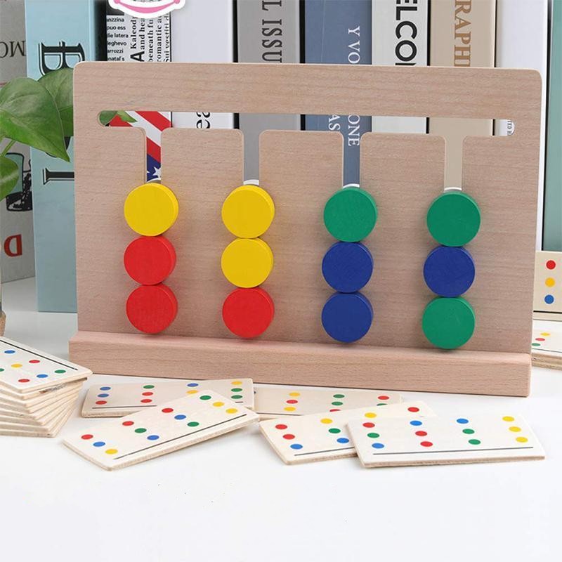 KinderLuxe - Educational Wooden Four-Colour Game Montessori Style