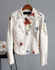 Kymber – Floral Pattern Leather Jacket