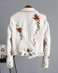 Kymber – Floral Pattern Leather Jacket