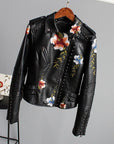 Kymber – Floral Pattern Leather Jacket
