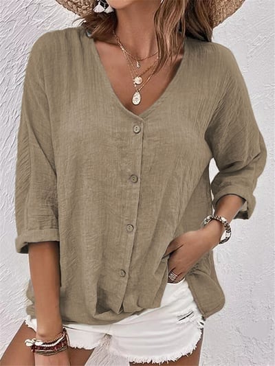 Kyra - Loose Shirt with V-Neck