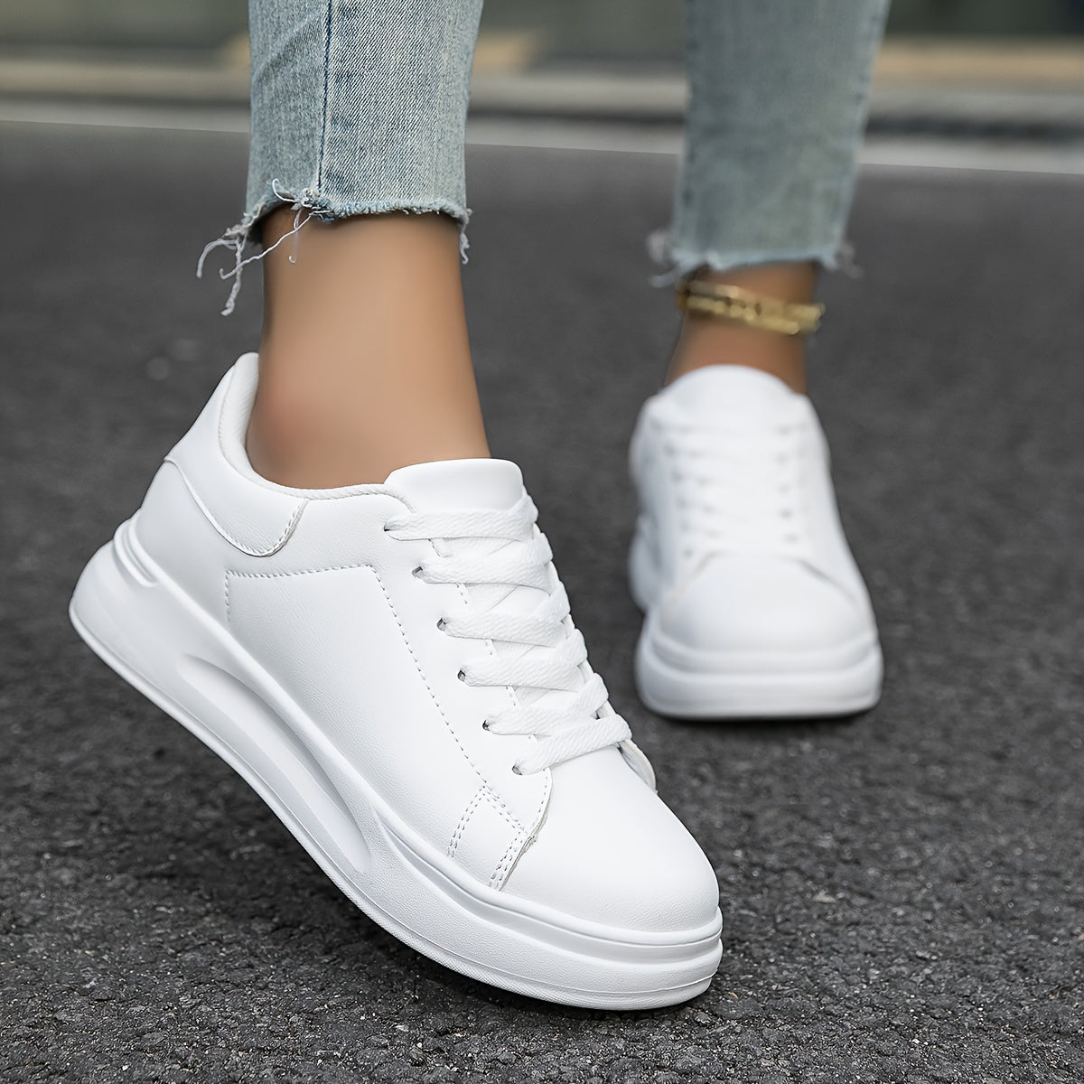 Ladies' Leather Sneakers White - Light and Comfortable