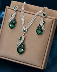 Lelia - Rhinestone Necklace and Earrings Set