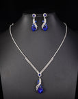 Lelia - Rhinestone Necklace and Earrings Set