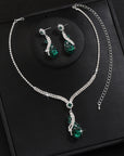 Lelia - Rhinestone Necklace and Earrings Set