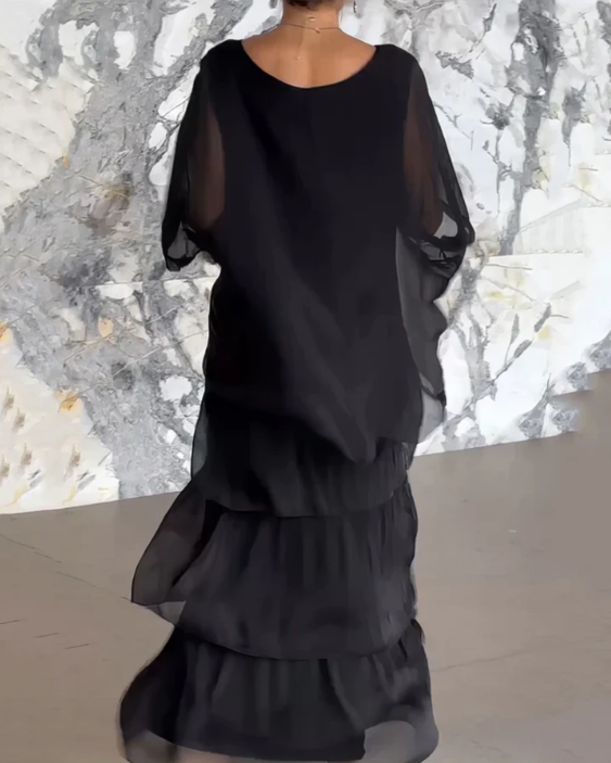 Leona - Loose Maxi Dress with Round Neck