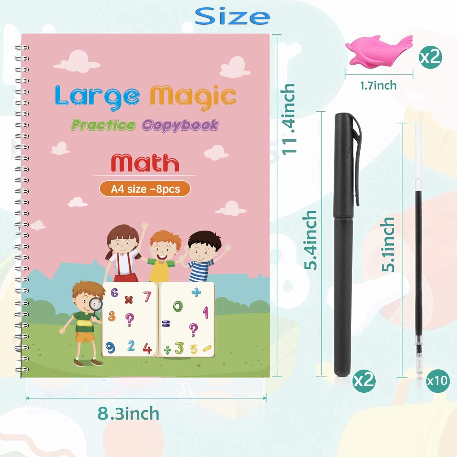 LetterMagic - Writing Book for Children: Alphabet, Numbers, Mathematics, and Drawings