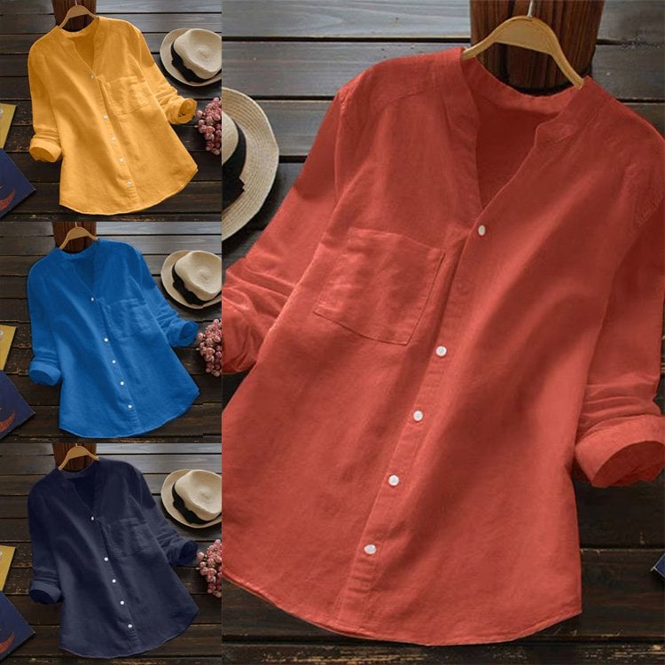 Linen-Cotton Casual Loose Shirt