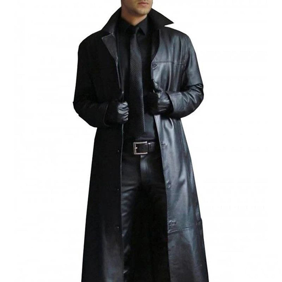 Long Leather Jacket for Men