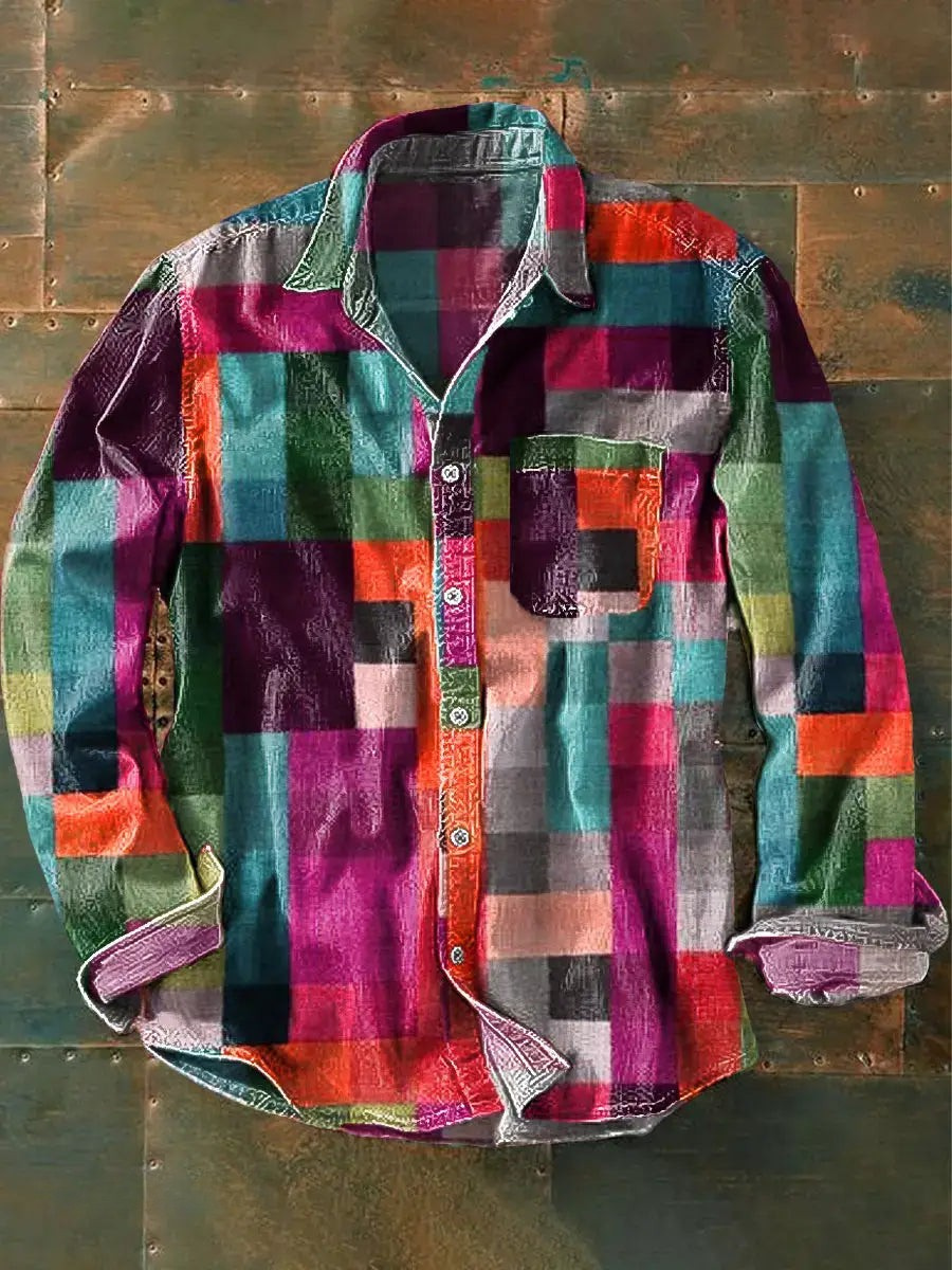 Lorcan – Unisex Long Sleeve Shirt in Subtle Rainbow Colour