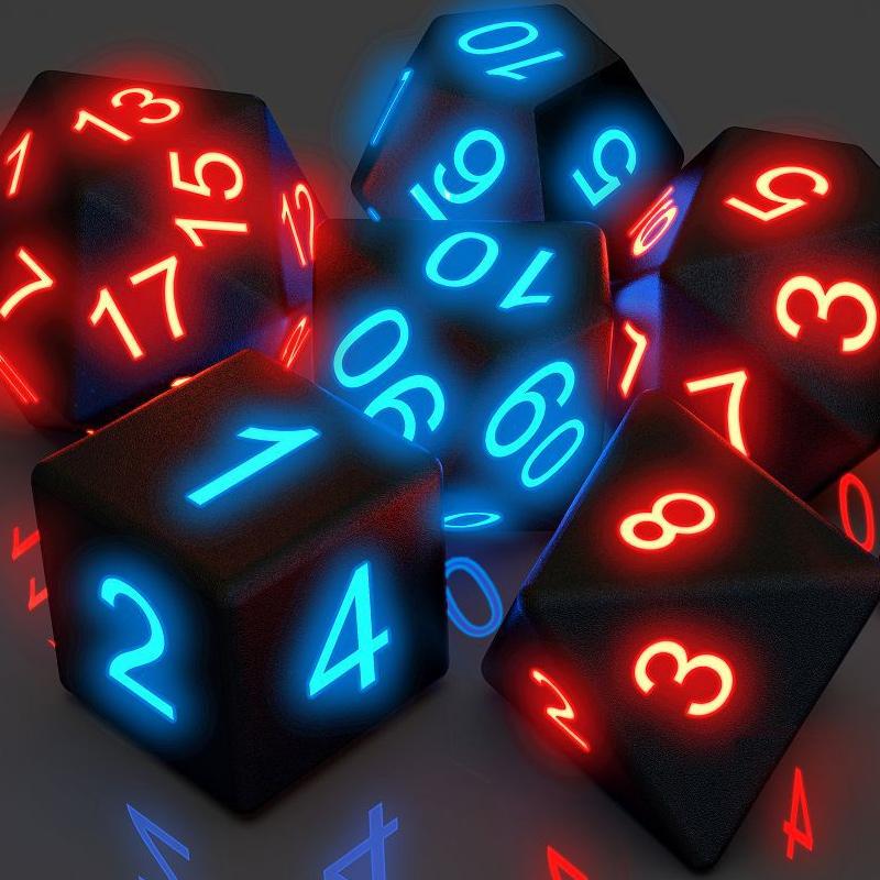 LumiDice - Glow Dice Set for Role-playing Games (7 pieces)