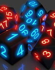 LumiDice - Glow Dice Set for Role-playing Games (7 pieces)