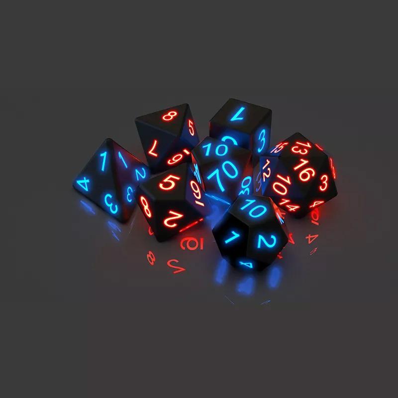 LumiDice - Glow Dice Set for Role-playing Games (7 pieces)