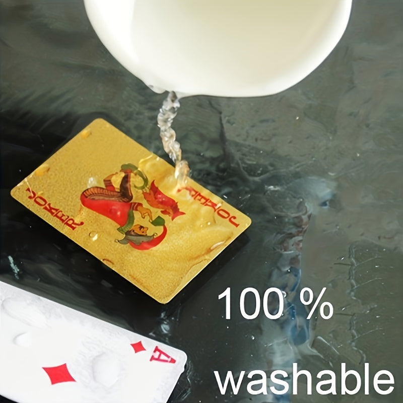 LuxuriousPoker - Golden Waterproof Playing Cards for Table Games
