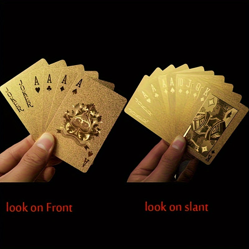 LuxuriousPoker - Golden Waterproof Playing Cards for Table Games