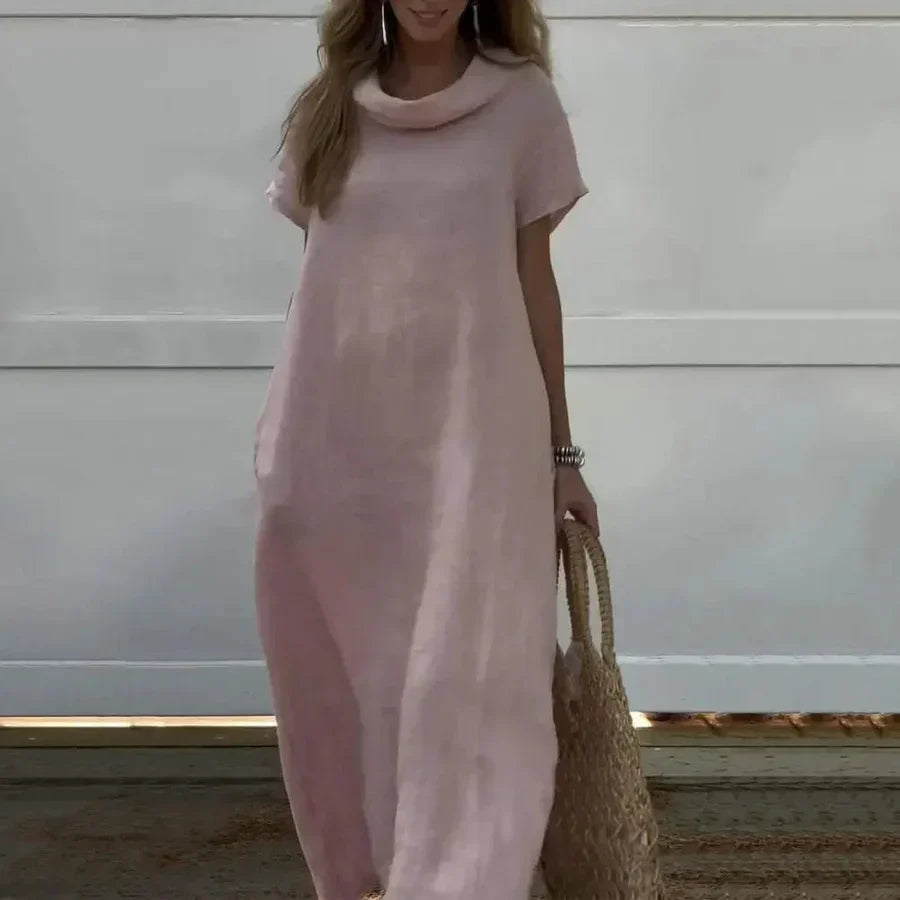 Madelyn - Linen Dress with Elegant Collar