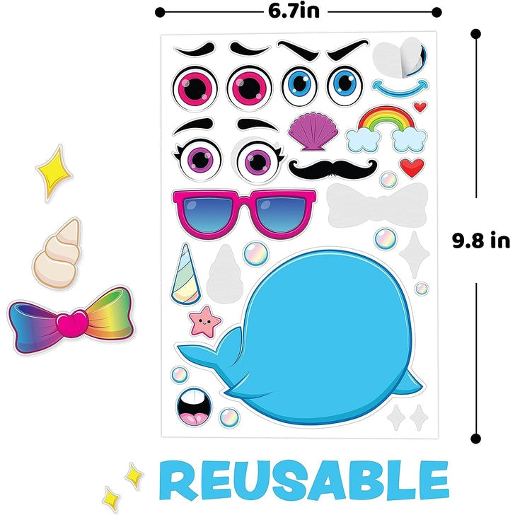 Make-a-Face Sticker Sheets (36 pieces) | Unleash your Creativity!