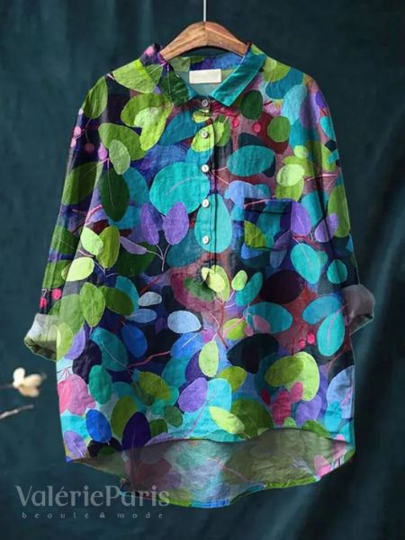 Margaux Floral | Cotton and Linen Blouse with Floral Print