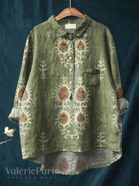 Margaux Floral | Cotton and Linen Blouse with Floral Print