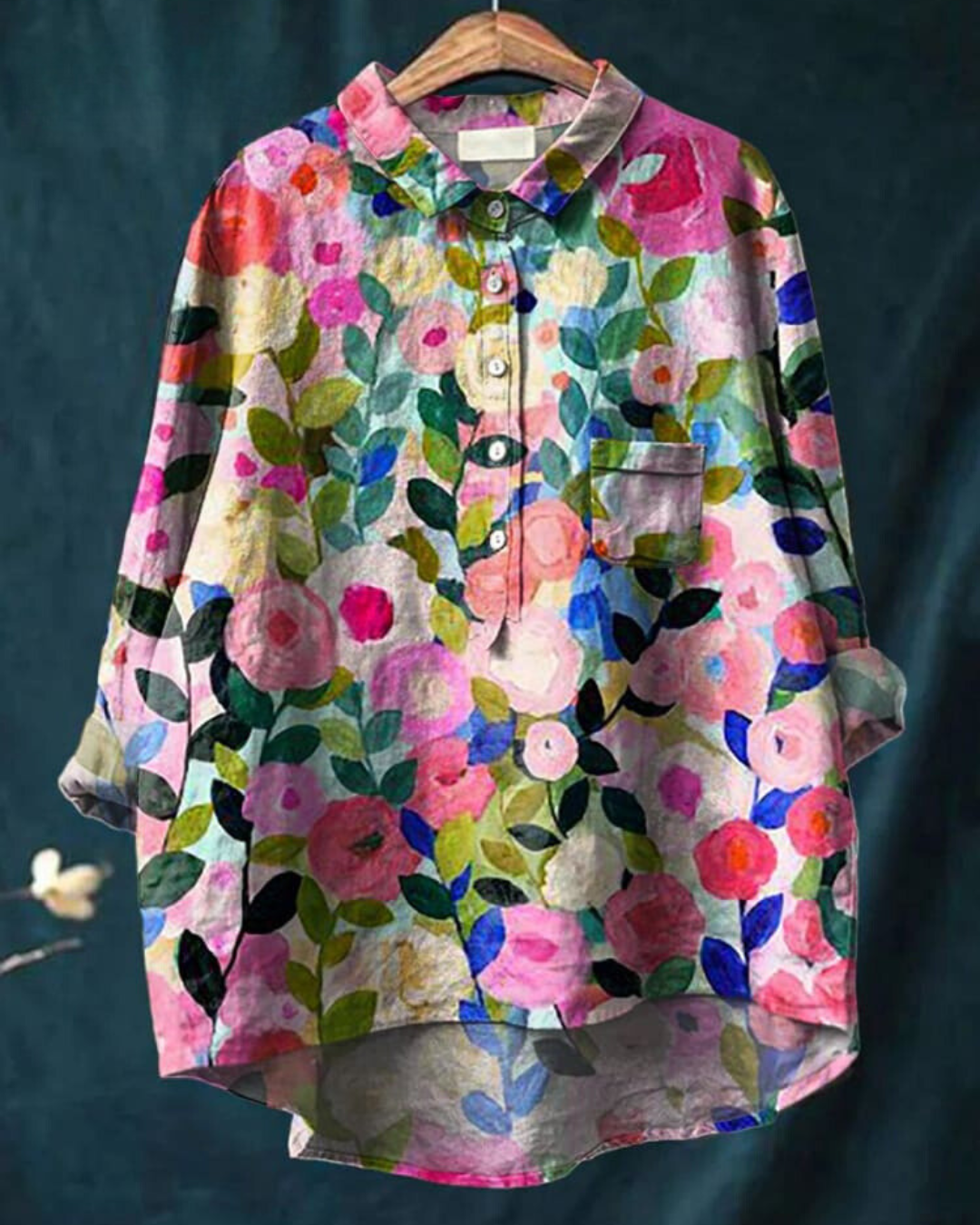 Margaux Floral | Cotton and Linen Blouse with Floral Print