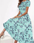 Maria - Dress with Round Neckline and Floral Print