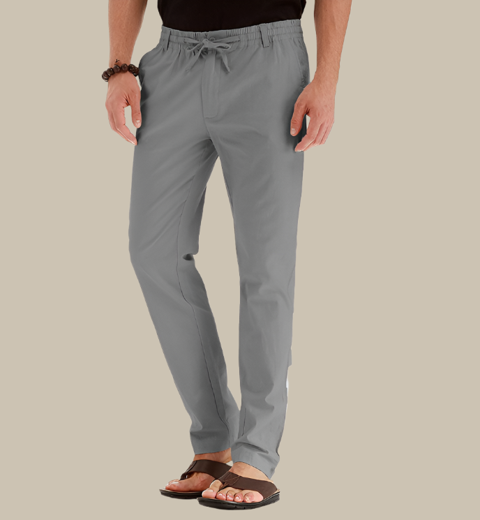 Men's Casual Loose-Fitting Summer Trousers with Elastic Waist - Mateo