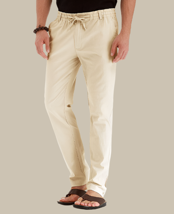 Men's Casual Loose-Fitting Summer Trousers with Elastic Waist - Mateo