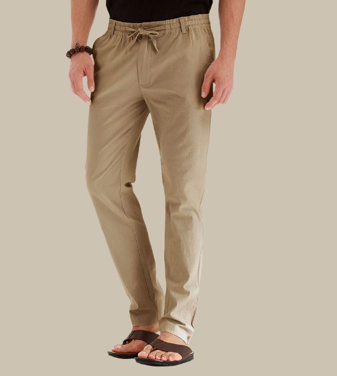 Men's Casual Loose-Fitting Summer Trousers with Elastic Waist - Mateo