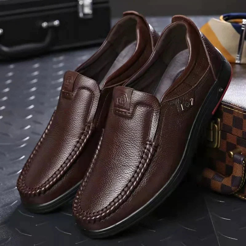 Men's Genuine Leather Slip-On Shoes