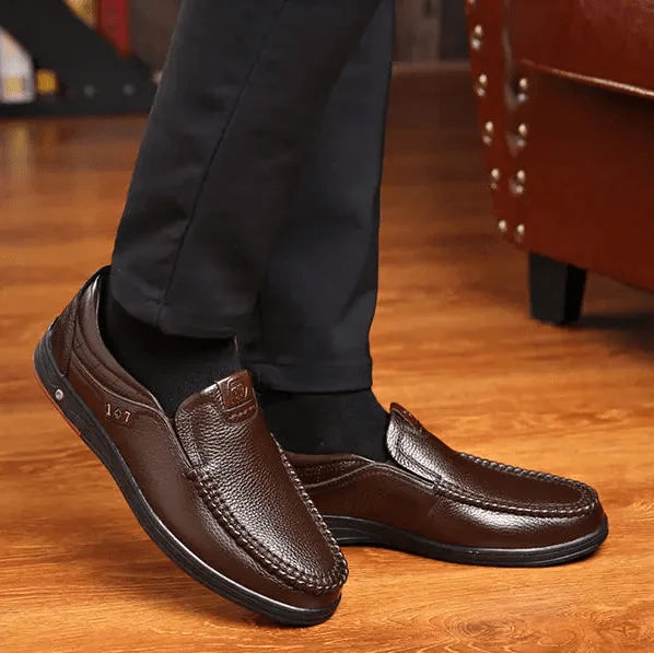 Men's Genuine Leather Slip-On Shoes