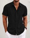 Men's Short Sleeve Cotton and Linen Shirt - Luca